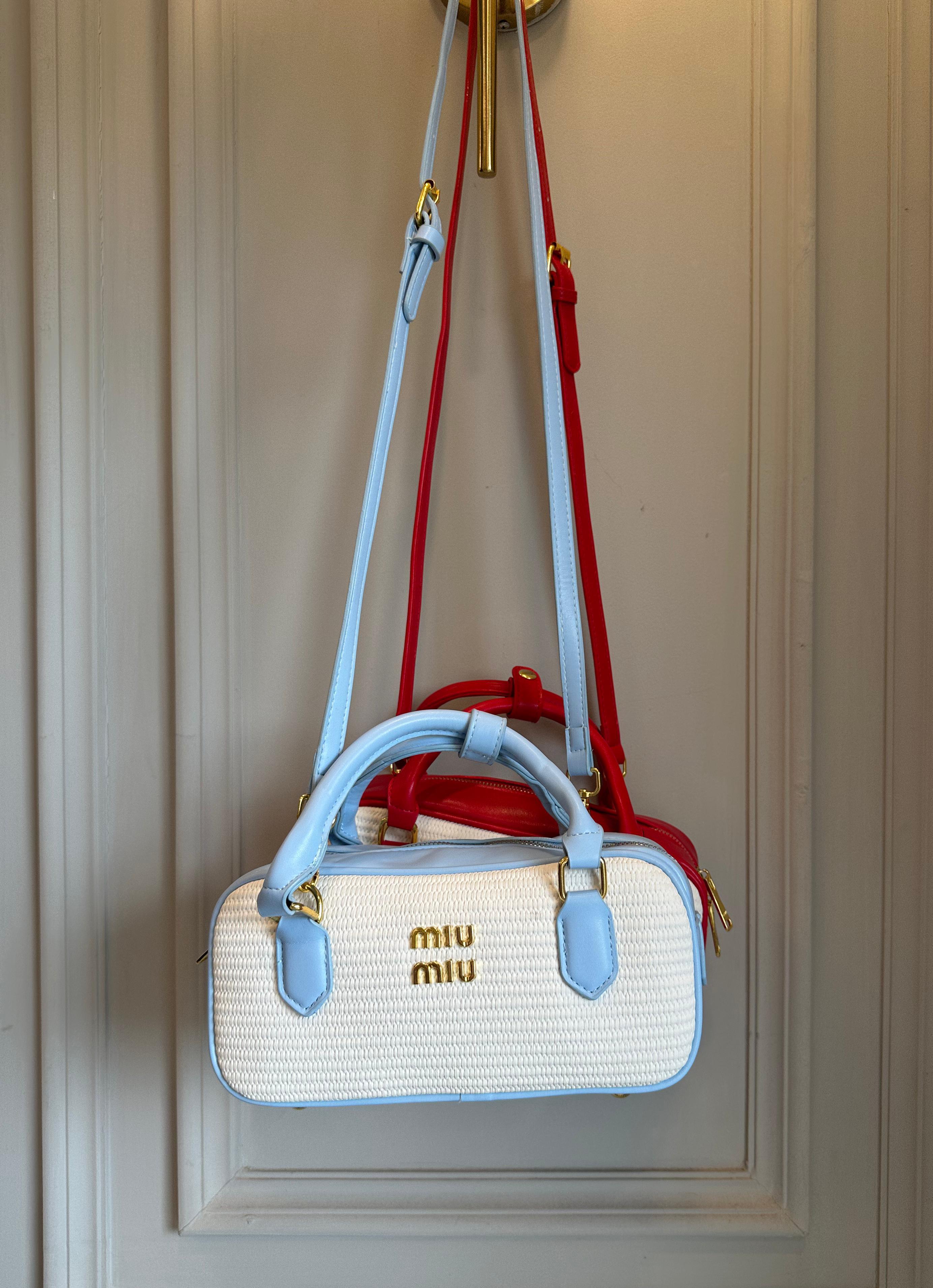MIU MIU MINI-SHOULDER-STRAP BAG (SKY BLUE)